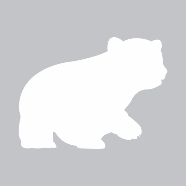 Bear-shaped dry-erase board 372 - Features rounded contours and simple details in a graphic design.