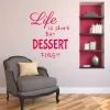 Wall sticker "Life is short" 2502 - Living room decor. Light-colored walls with a red accent on one.