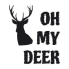 Wall sticker Oh my deer 2509 - Graphic design featuring a silhouette of a deer with large antlers and stylish text.