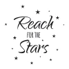 Wall sticker Reach for the Stars 2505 - Graphic design with text surrounded by small stars.