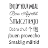 Wall sticker "Bon Appétit" 2517 - Graphic design with text in various languages and different font sizes.