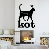 Wall sticker "Here rules the cat" 2511 - Living room decor. Light-colored walls, minimalist furniture.