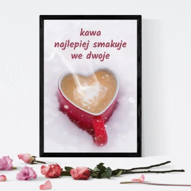 Coffee tastes best in pairs in a romantic style, perfect for a cozy interior.