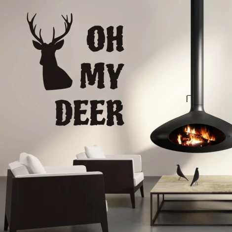 Oh my deer 2509 painting template - Living room decor with light walls and modern furniture.