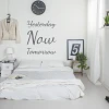 Painting template Yesterday now tomorrow 2516 - Bedroom decor with light walls and minimalist furniture.
