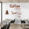 Wall template "Coffee is always a good idea 2514" - Kitchen decor with light-colored walls and wooden elements.