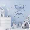 Reach for the Stars wall template 2505 - Ideal for a child\'s room with light walls and white furniture.