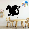 Chalk sticker for kids - dragon design, perfect for a bright children\'s room with natural wood furniture.