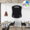 Chalkboard menu sticker 386 - Café decor with light-colored walls, wooden furniture, and metal lamps.