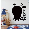 Chalkboard octopus sticker 381 - Ideal for a child\'s room with light walls, wooden furniture, and a marine theme.