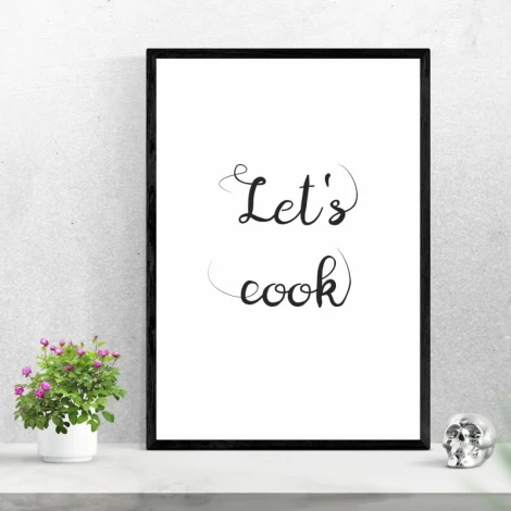 Lets Cook 239 poster - Graphic design with black text on a white background featuring the phrase Lets cook.