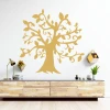 Painting template tree 2518 - Living room arrangement. Light walls, wooden furniture shades.