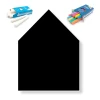 Chalkboard for kids in house shape with a black drawing surface. Graphic design 393.