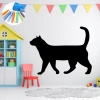 Chalk sticker for kids featuring a cat, designed for a bright, pastel-themed children\'s room.