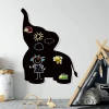 Chalkboard magnetic board for kids featuring an elephant design with drawings of characters and clouds.