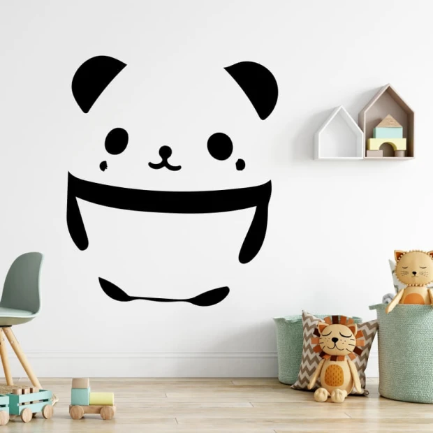 Panda painting template for kids 2520 - Brightly colored walls and pastel furniture in a child\'s room.