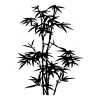 Bamboo wall template 2519 - Graphic design featuring a silhouette of bamboo with long, slender stems and narrow leaves.