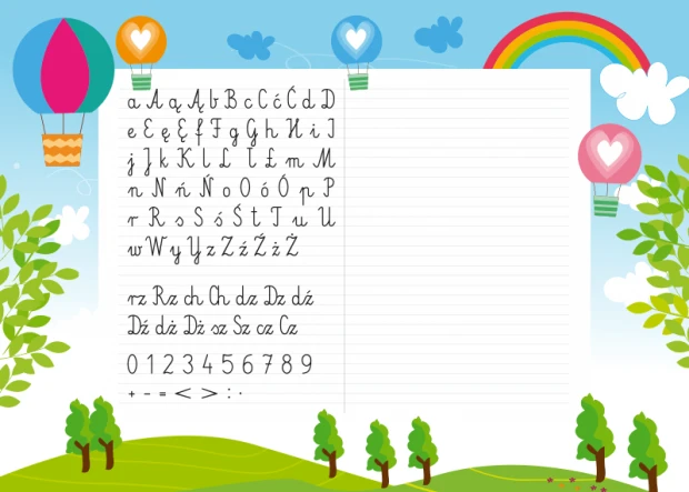 Magnetic dry-erase board for kids, featuring a graphic design of the alphabet and numbers. Model EDU 048.