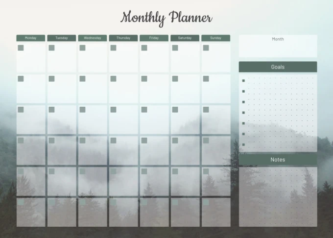 Magnetic dry-erase board Monthly planner 466 - Features a calendar with a grid layout for days.