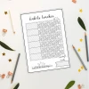 Dry-erase habits tracker board 463 - Simple grid with day numbers, adorned with plant motifs.