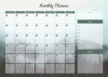 Monthly planner dry-erase board 466 - Rectangular grid with days of the week and space for notes.