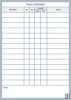 Dry-erase attendance board lean 131 - Graphic design. Simple layout with columns for names, hours, and notes.