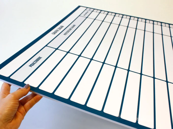 Lean task board dry-erase 107 - Graphic design. Simple grid with horizontal and vertical lines.