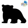 Chalk sticker for kids featuring a black bear silhouette design.