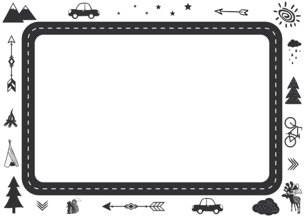 Magnetic dry-erase board for kids with a road design, featuring cars and stars in the border.