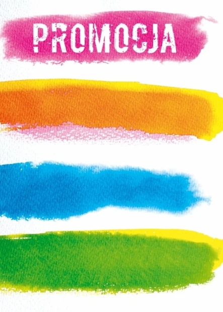 Magnetic whiteboard promotion 482 - Graphic design with colorful stripes in shades of pink, orange, and blue.