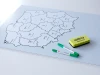 Magnetic dry-erase board of Poland with provincial divisions, featuring a graphic design and outlines of regions.