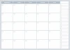 Weekly planner magnetic whiteboard 510 - Graphic design with a simple grid of days and blank spaces.