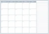 Magnetic dry-erase weekly planner board 511 - Simple design with days of the week and space for notes.