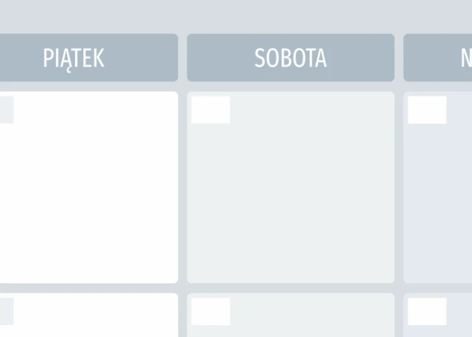 Weekly planner dry-erase magnetic board 513 - Graphic design. Rectangular fields with days of the week. Gray.