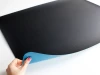 Chalkboard magnetic board with rounded corners 017 - Dark rectangle with rounded edges and blue design.