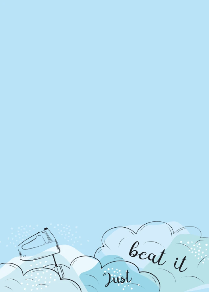 Dry-erase magnetic board for kitchen Just Beat It 532 - Blue background with clouds and text Just.
