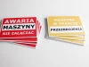 Custom printed magnet on 2mm PVC backing, measuring 20x14.3 cm - Graphic design with red and yellow backgrounds.