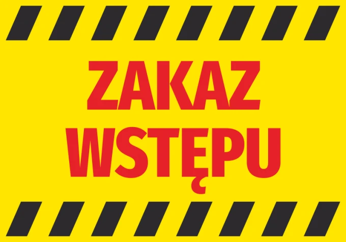 No Entry Sticker - Graphic design. Yellow background with red "NO ENTRY" text surrounded by black stripes.