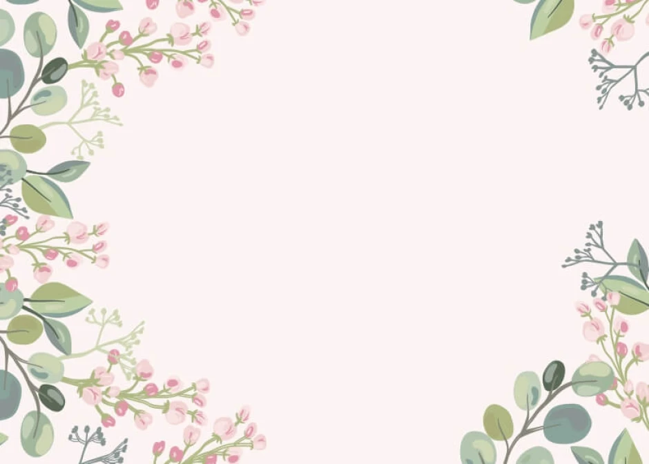 Magnetic whiteboard with a branch design featuring delicate branches, leaves, and flowers.