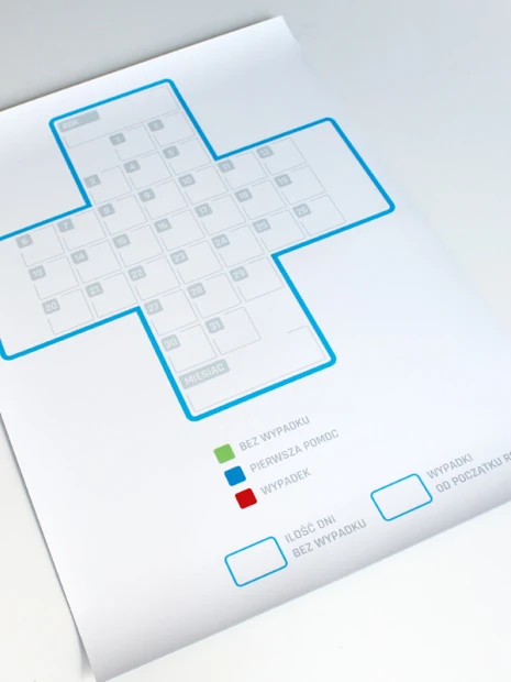 Magnetic whiteboard safety cross 126 - Graphic design featuring a cross with a grid and markings.