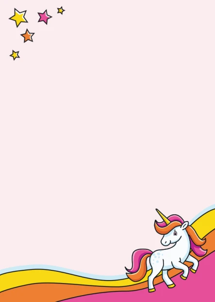 Unicorn dry-erase board for kids 563 - Features a unicorn and colorful designs on a pink background.
