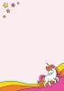 Unicorn dry-erase board for kids 563 - Features a unicorn and colorful designs on a pink background.