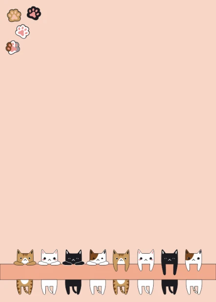 Dry-erase board for kids featuring colorful cat illustrations and paw prints on a pink background.