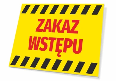 No Entry Sign - Graphic Design. Yellow background with red text and black edges.
