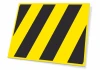Warning sign - Graphic design. Yellow background with diagonal black stripes.