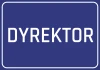 Director Sticker - Rectangular design with white text "DIRECTOR" on a blue background.