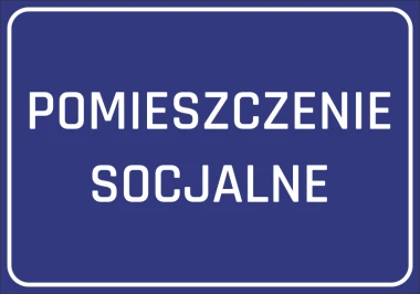 Social Room Sticker - Graphic Design. Blue background with white text SOCIAL ROOM.