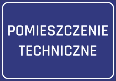 Technical Room Sticker - Graphic design. Blue background with white text "TECHNICAL ROOM".