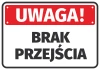 Warning sticker, no crossing - Graphic design. Rectangular sticker with a red background and white text.
