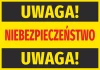 Warning sticker N028 - Graphic design. Yellow background with large black and red letters.